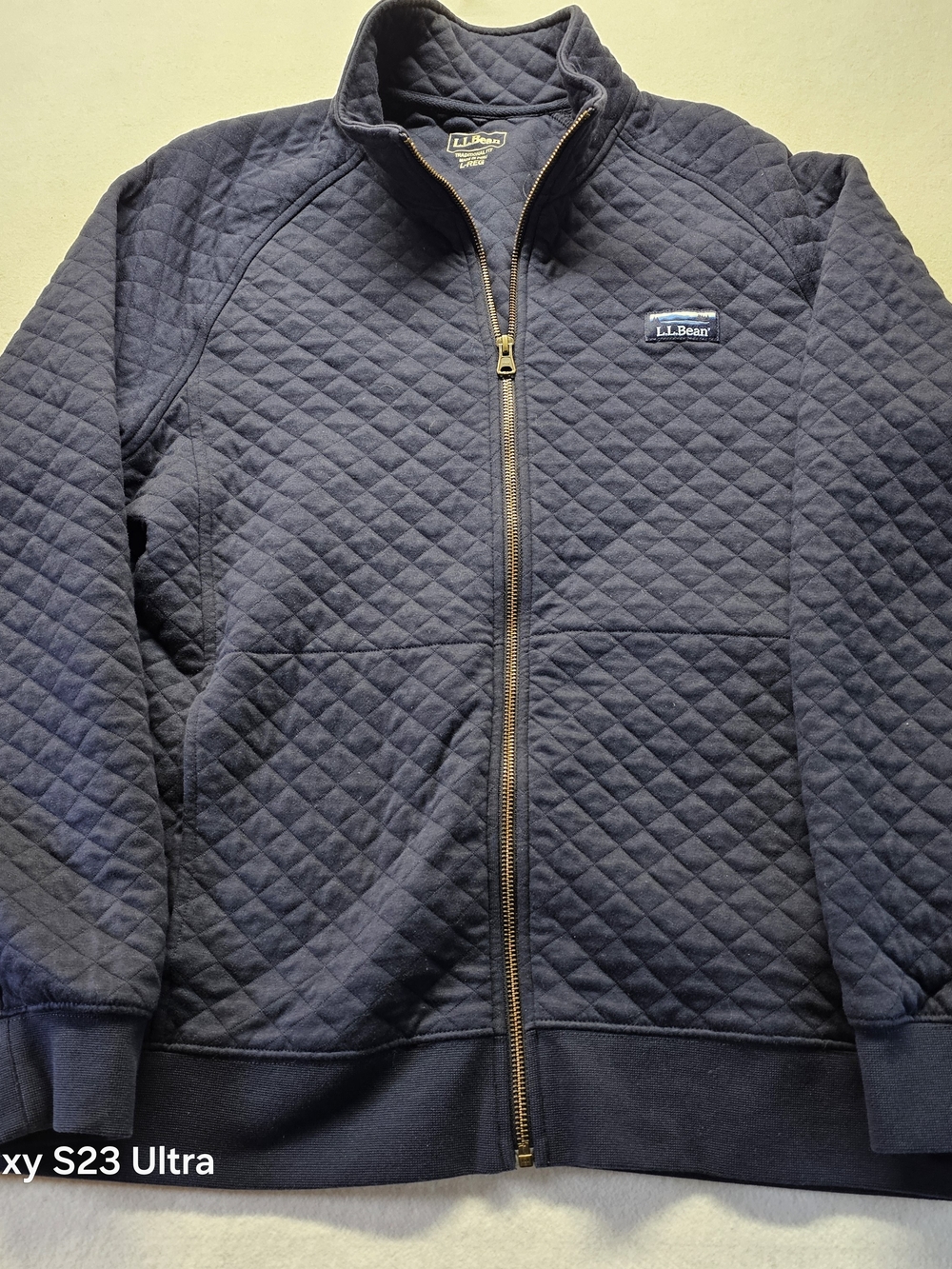 L.L. Bean Navy Quilted Lightweight Zip Jacket